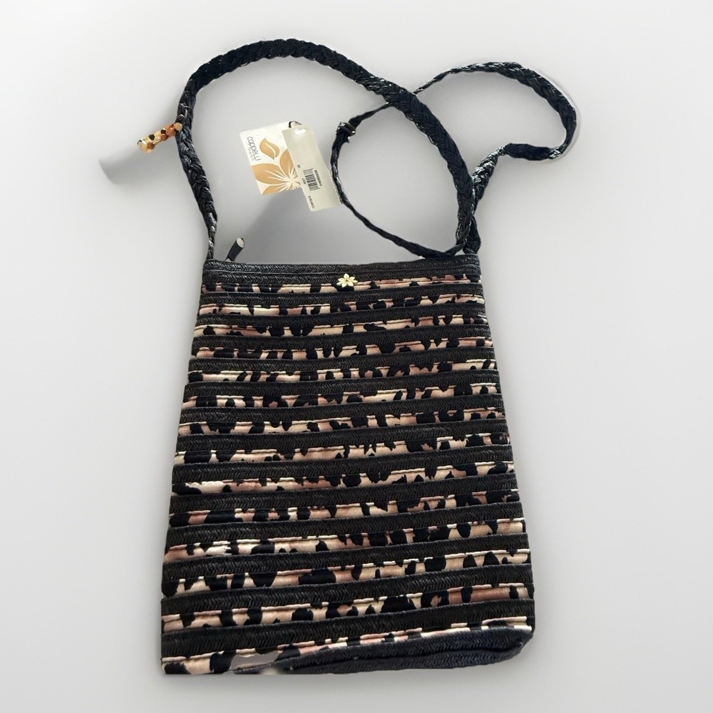 Cappelli‎ Straworld Crossbody Shoulder Bag Purse Boho Black Nomad Lined Zippered